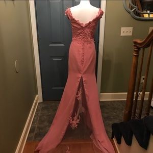 Prom dress with lace